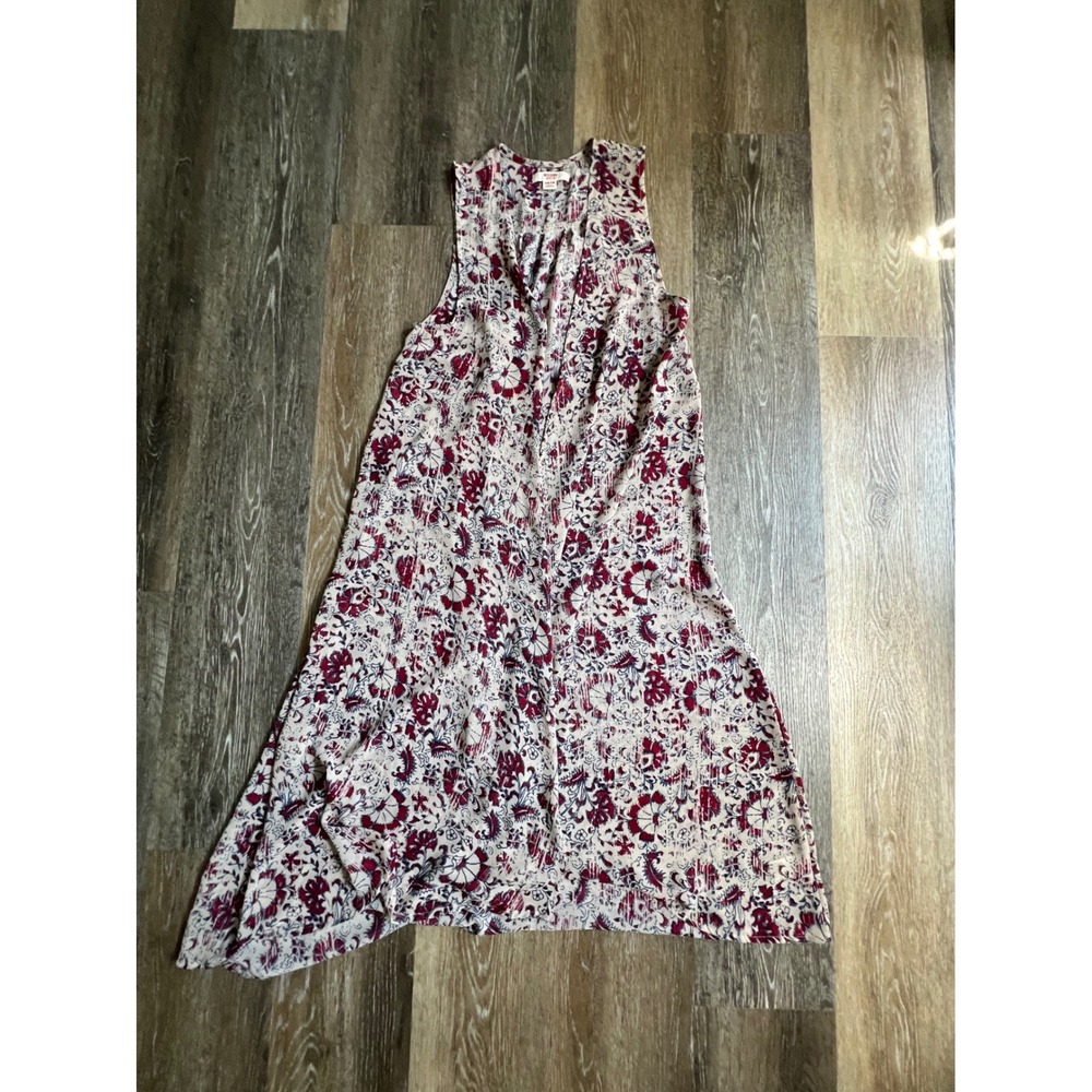 Mossimo Maxi dress cover Womens S/P Red Blue Floral Paisley V-Neck Boho